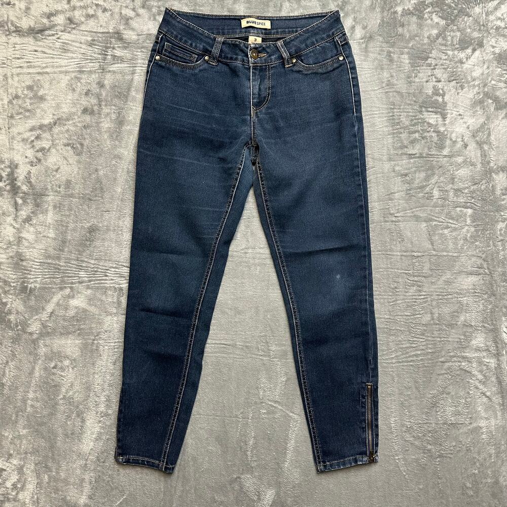 BLUESPICE Low Rise Skinny Jeans Women's Size 3 Blue Denim Dark Wash‎ Stretch